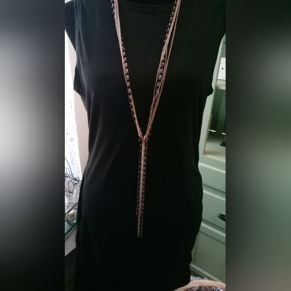 NWT Black Sleeveless Dress Size Medium. Silver Necklace Not Included